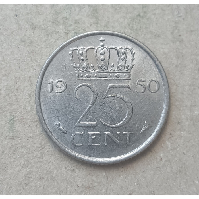 Нидерланды 25 Центов 1950 год