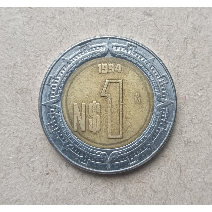 Мексика 1 Новый Песо 1994 год , Биметалл
