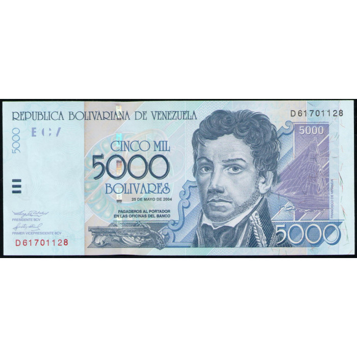 Венесуэла 5000 Боливаров 2004 год , UNC Венесуэла 5000 Боливаров 2004 год , UNC