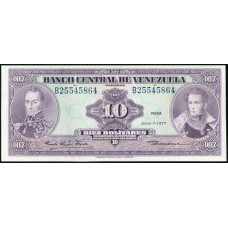 Венесуэла 10 боливаров 1977 год , АUNC