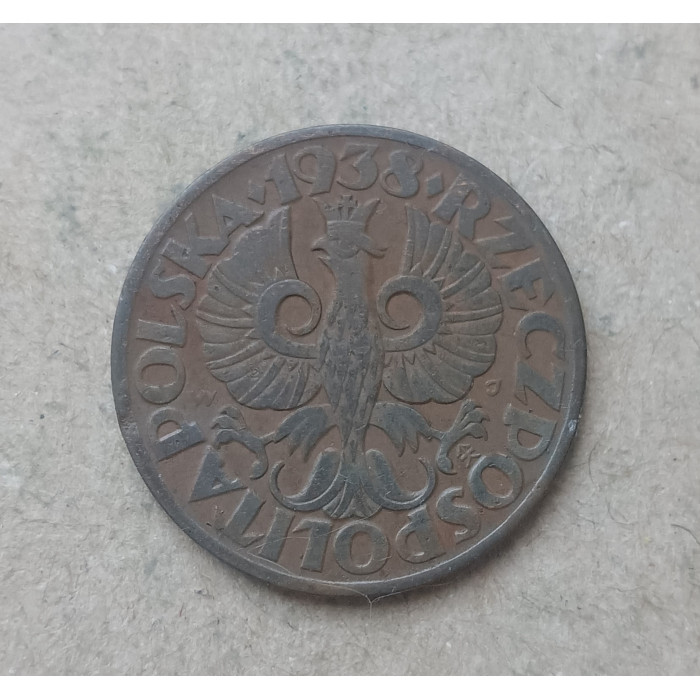 Польша 5 Грошей 1938 год