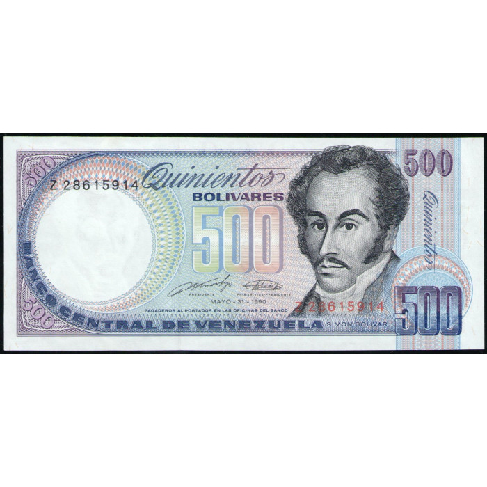 Венесуэла 500 боливаров 1990 год , UNC Венесуэла 500 боливаров 1990 год , UNC