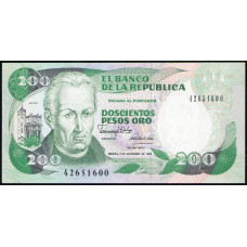 Колумбия 200 Песо 1989 год , UNC