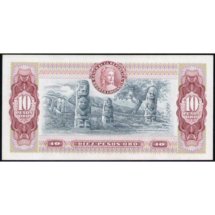 Колумбия 10 Песо 1980 год , UNC Колумбия 10 Песо 1980 год , UNC