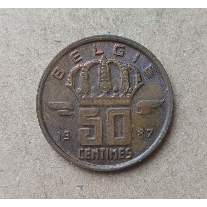 Бельгия 50 Сентим 1987 год , BELGIE , Шахтер