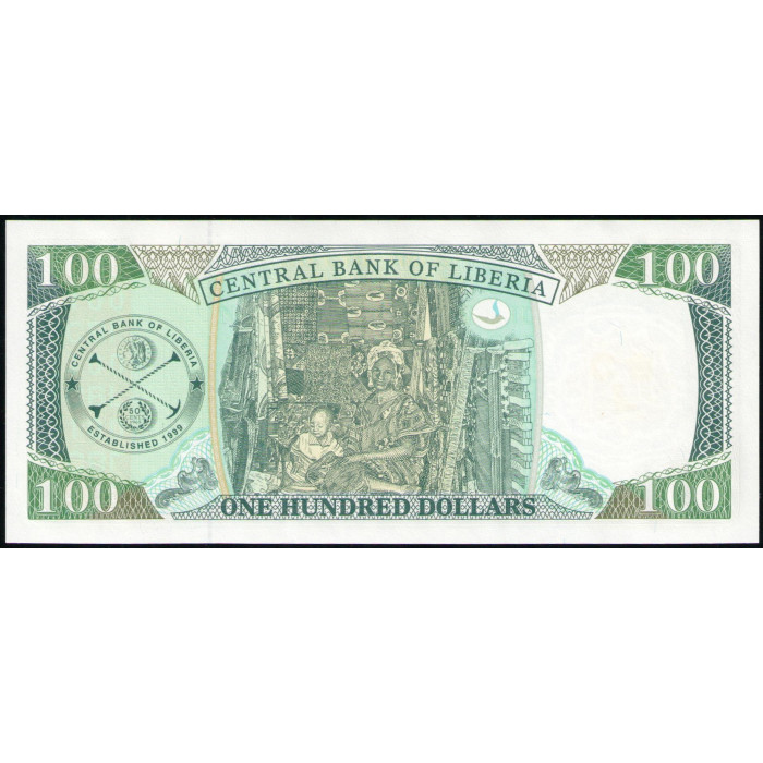 Либерия 100 долларов 2009 год , UNC Либерия 100 долларов 2009 год , UNC