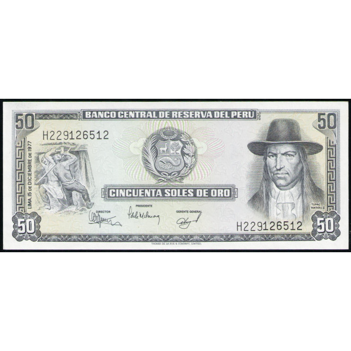 Перу 50 солей 1977 год , AUNC Перу 50 солей 1977 год , AUNC