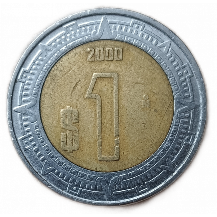 Мексика 1 Песо 2000 год , Биметалл