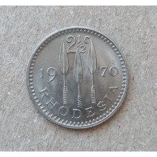 Родезия 2 1/2 Цента 1970 год