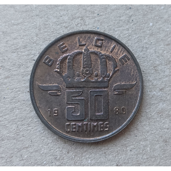 Бельгия 50 Сентим 1980 год