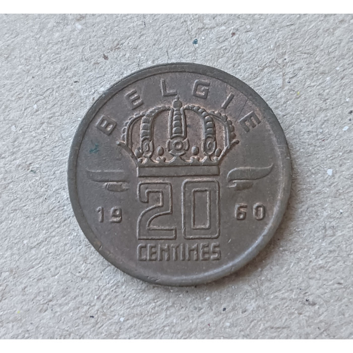 Бельгия 20 Сентим 1960 год