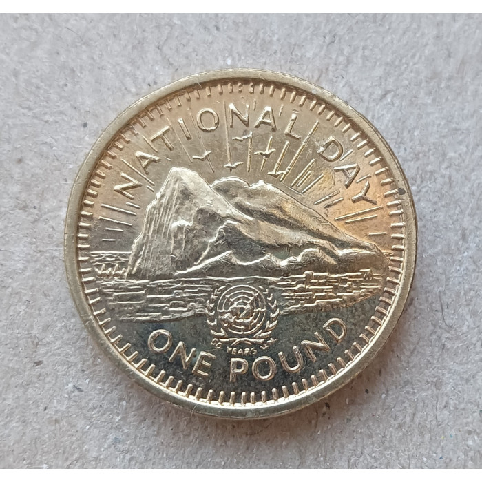Гибралтар 1 фунт 1995 , 50 лет ООН 