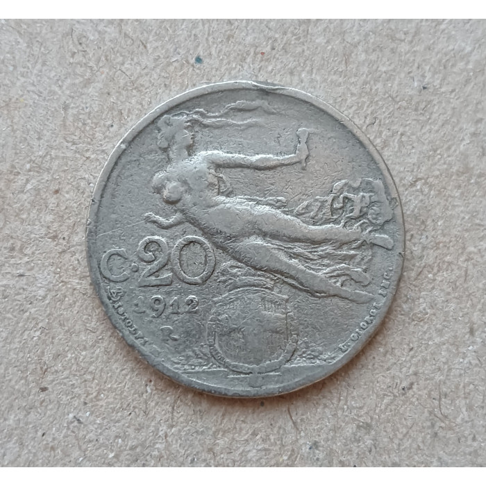 Италия 20 Чентезимо 1912 год , Либертина