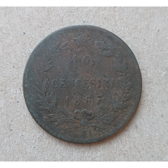 Италия 10 Чентезимо 1867 год 