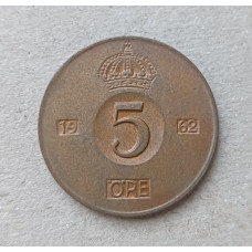 Швеция 5 Эре 1962 год , Густав 6