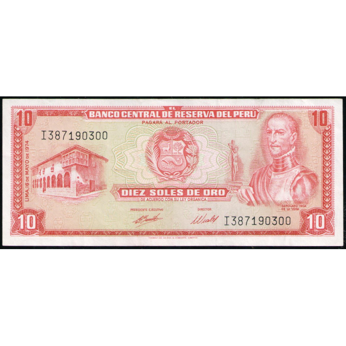 Перу 10 Солей 1974 год , XF