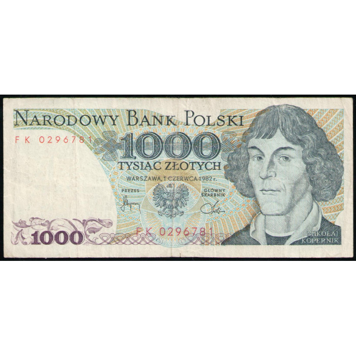 Польша 1000 злотых 1982 год 