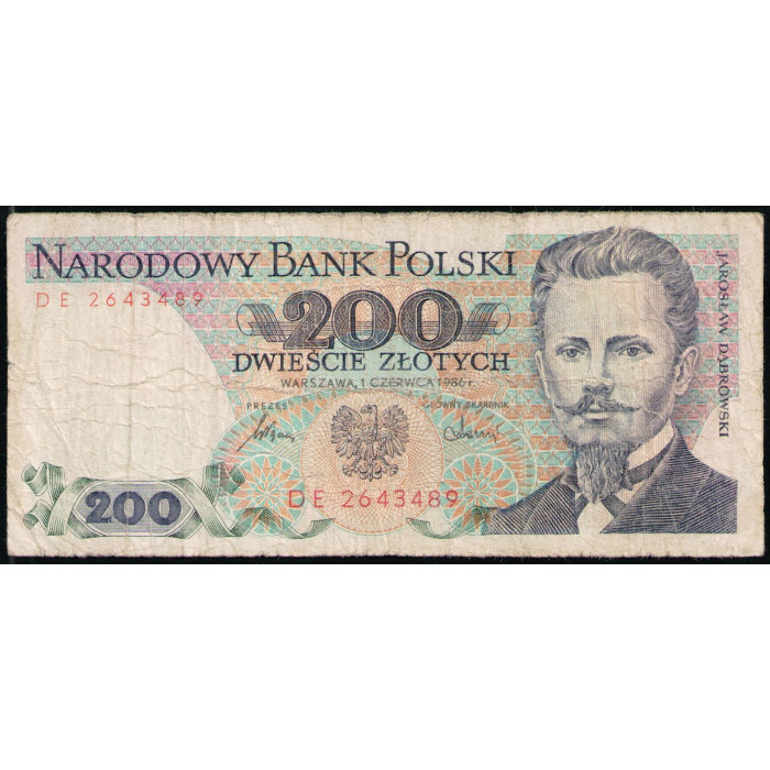 Польша 200 злотых 1986 год 