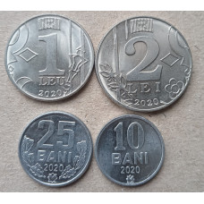 Молдова 10, 25 бани, 1, 2 лея 2020 год , Набор 