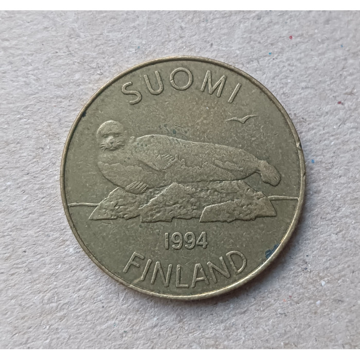 Финляндия 5 Марок 1994 год , Кольчатая нерпа Финляндия 5 Марок 1994 год , Кольчатая нерпа