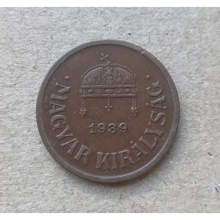 Венгрия 2 Филлера 1939 год Венгрия 2 Филлера 1939 год