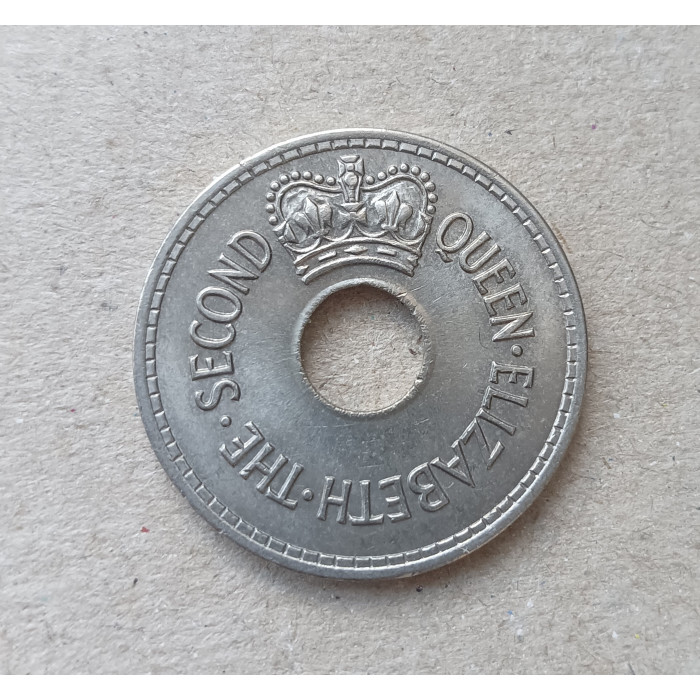 Фиджи 1 Пенни 1968 год , Елизавета 2 Фиджи 1 Пенни 1968 год , Елизавета 2