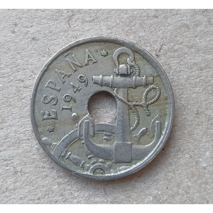 Испания 50 Сентимо 1949 год , Якорь Испания 50 Сентимо 1949 год , Якорь