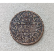 Индия 1/4 анны 1893 год , Виктория