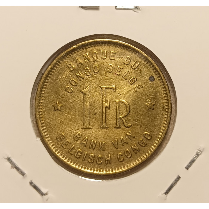 Бельгийское Конго 1 Франк 1949 год , Слон Бельгийское Конго 1 Франк 1949 год , Слон