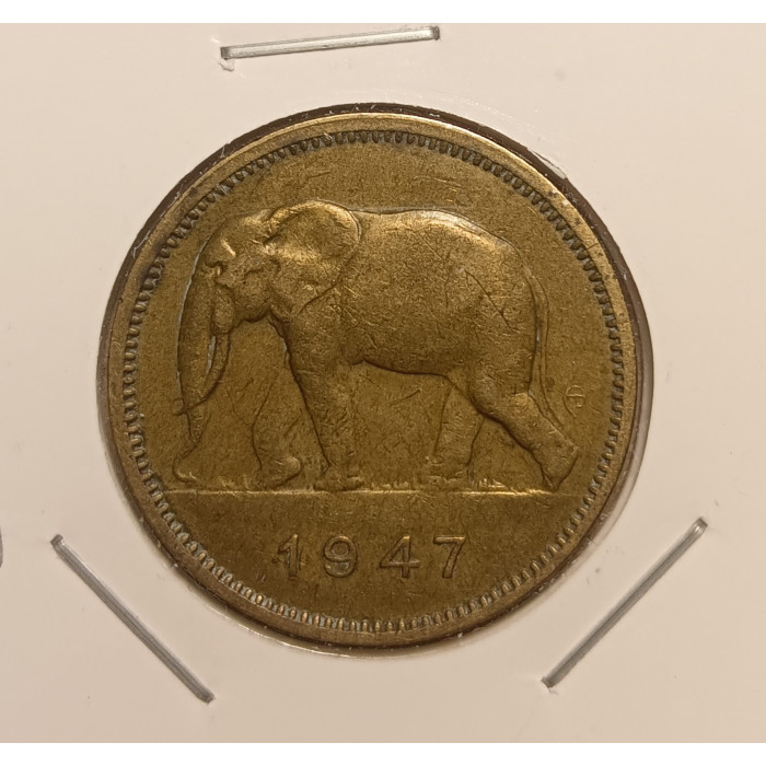 Бельгийское Конго 2 Франка 1947 год , Слон Бельгийское Конго 2 Франка 1947 год , Слон