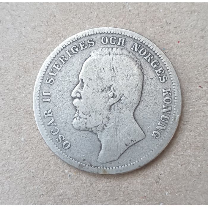 Швеция 1 Крона 1898 год  Швеция 1 Крона 1898 год