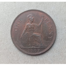 Великобритания 1 Пенни 1967 год , Британия, Елизавета 2