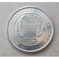 Восточные Карибы 1 Доллар 2008 год , 25 лет Восточно-Карибскому Центральному банку