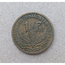 Французское Того 1 Франк 1924 год