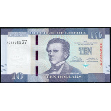 Либерия 10 Долларов 2017 год , UNC 