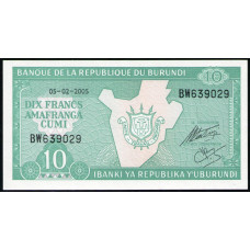 Бурунди 10 Франков 2005 год , UNC
