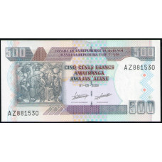 Бурунди 500 Франков 2009 год , UNC
