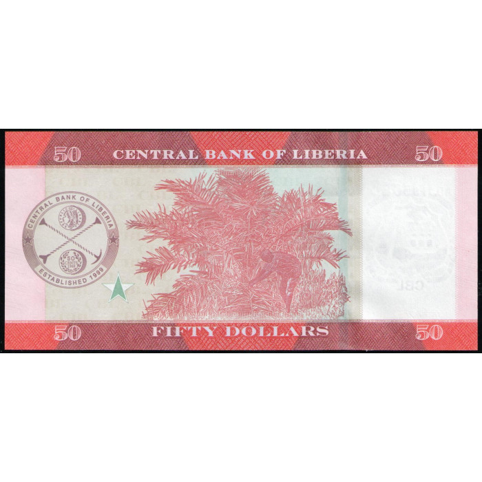 Либерия 50 Долларов 2017 год , UNC 