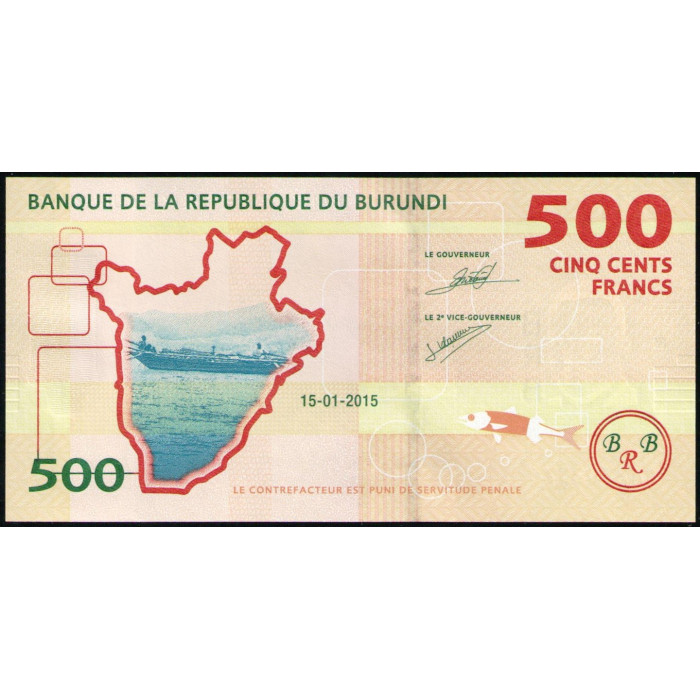 Бурунди 500 Франков 2015 год , UNC