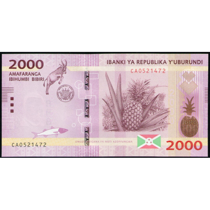 Бурунди 2000 Франков 2015 год , UNC
