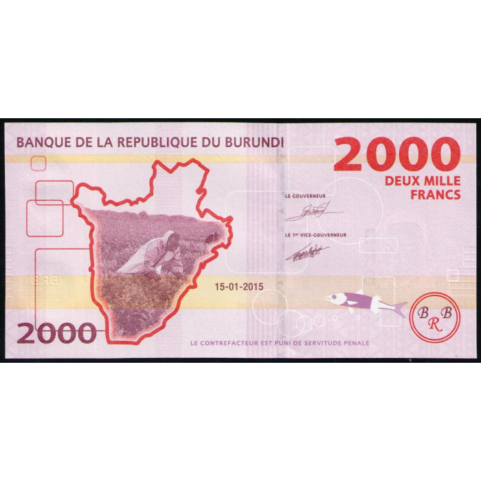 Бурунди 2000 Франков 2015 год , UNC