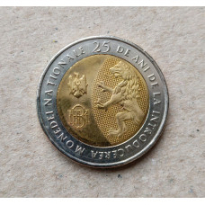 Молдавия 10 леев 2018 год , 25 лет национальной валюте , Биметалл