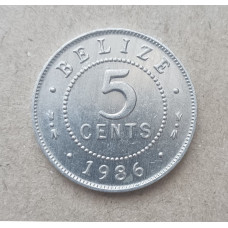 Белиз 5 Центов 1986 год , Елизавета 2