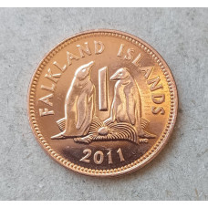 Фолклендские острова 1 Пенни 2011 год , Папуанские пингвины