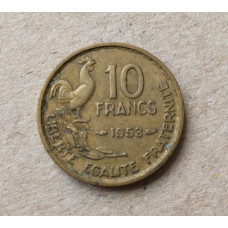 Франция 10 Франков 1953 год , Петух