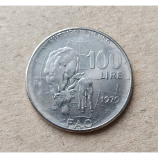 Италия 100 Лир 1979 год , ФАО, FAO, Корова