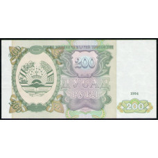 Таджикистан 200 Рублей 1994 год , UNC
