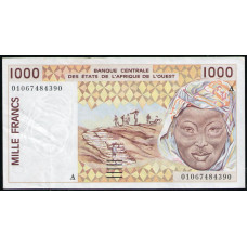 Западная Африка , Кот Д'Ивуар 1000 Франков , 2001 год 