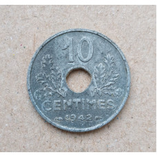Франция 10 Сентим 1942 год