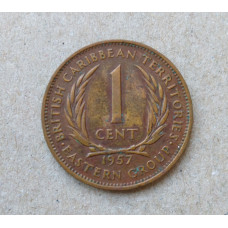Восточные Карибы 1 Цент 1957 год , Елизавета 2